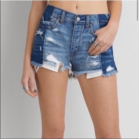 American Eagle Outfitters Pants - American Eagle Distressed Button Fly Cut Off Vintage Hi-Rise Festival Jean Short